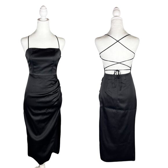 Manning Cartell Miami Heat Open Back Midi Dress 2 Black NEW - Picture 2 of 11